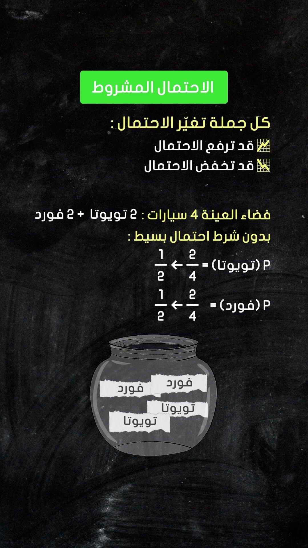 كيف نفهم الاحتمال المشروط و الاحتمال غير المشروط