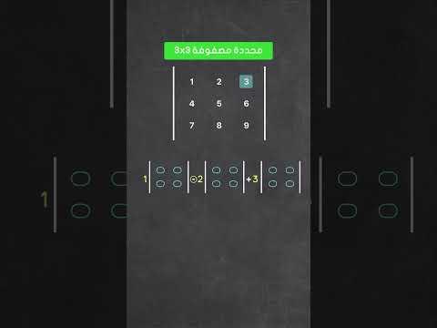 طريقة ايجاد محددة المصفوفات 3x3